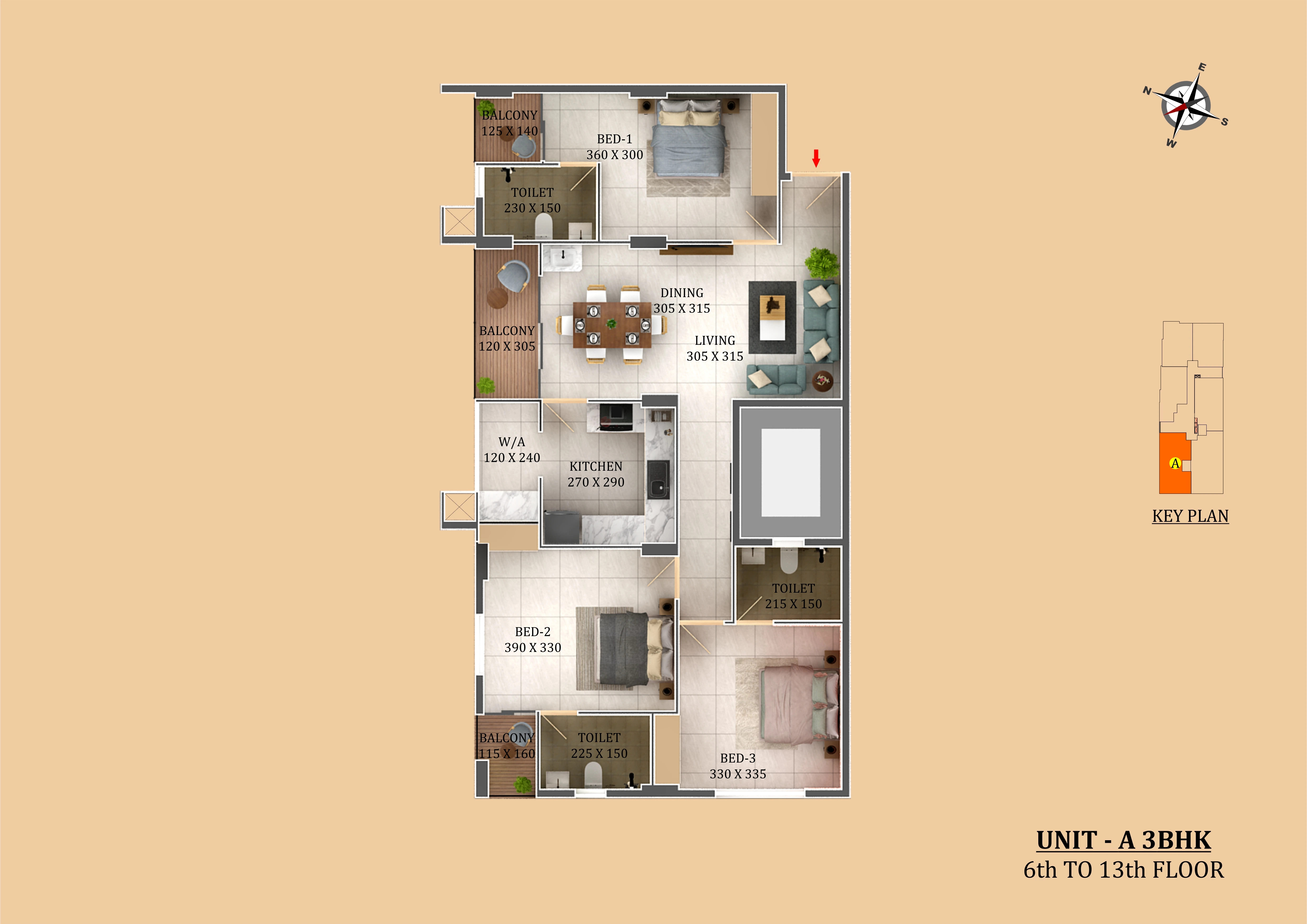 Official Cordial Homes floor-plan image: unit type A (2D layout, area not stated on page). Source image SHA-256 dd67609362000a.