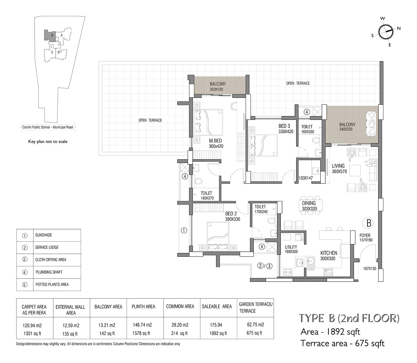 Official SFS Homes floor-plan image: Type B (2nd Floor). Source image SHA-256 0342e992178c.