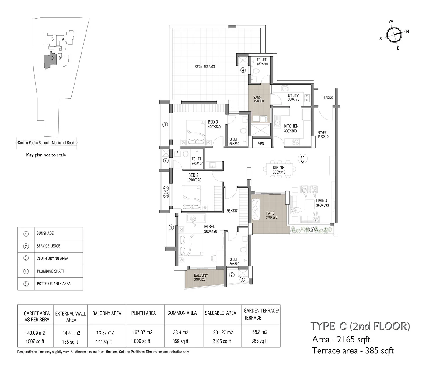 Official SFS Homes floor-plan image: Type C (2nd Floor). Source image SHA-256 47b7b01a78b6.