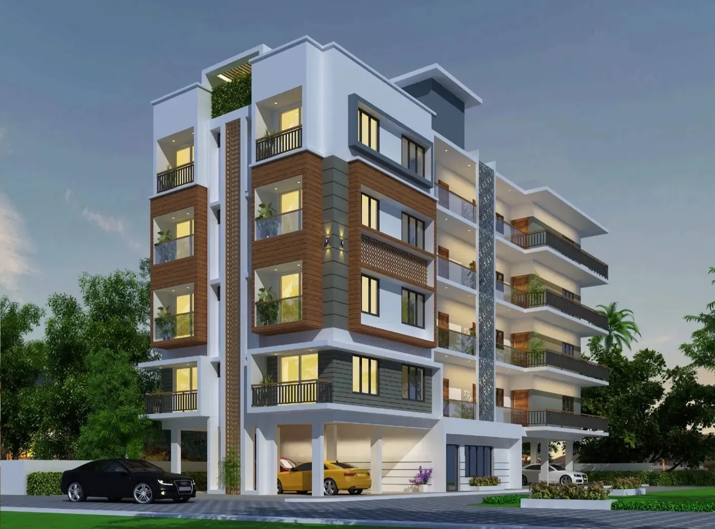Green Tree: project elevation and photograph