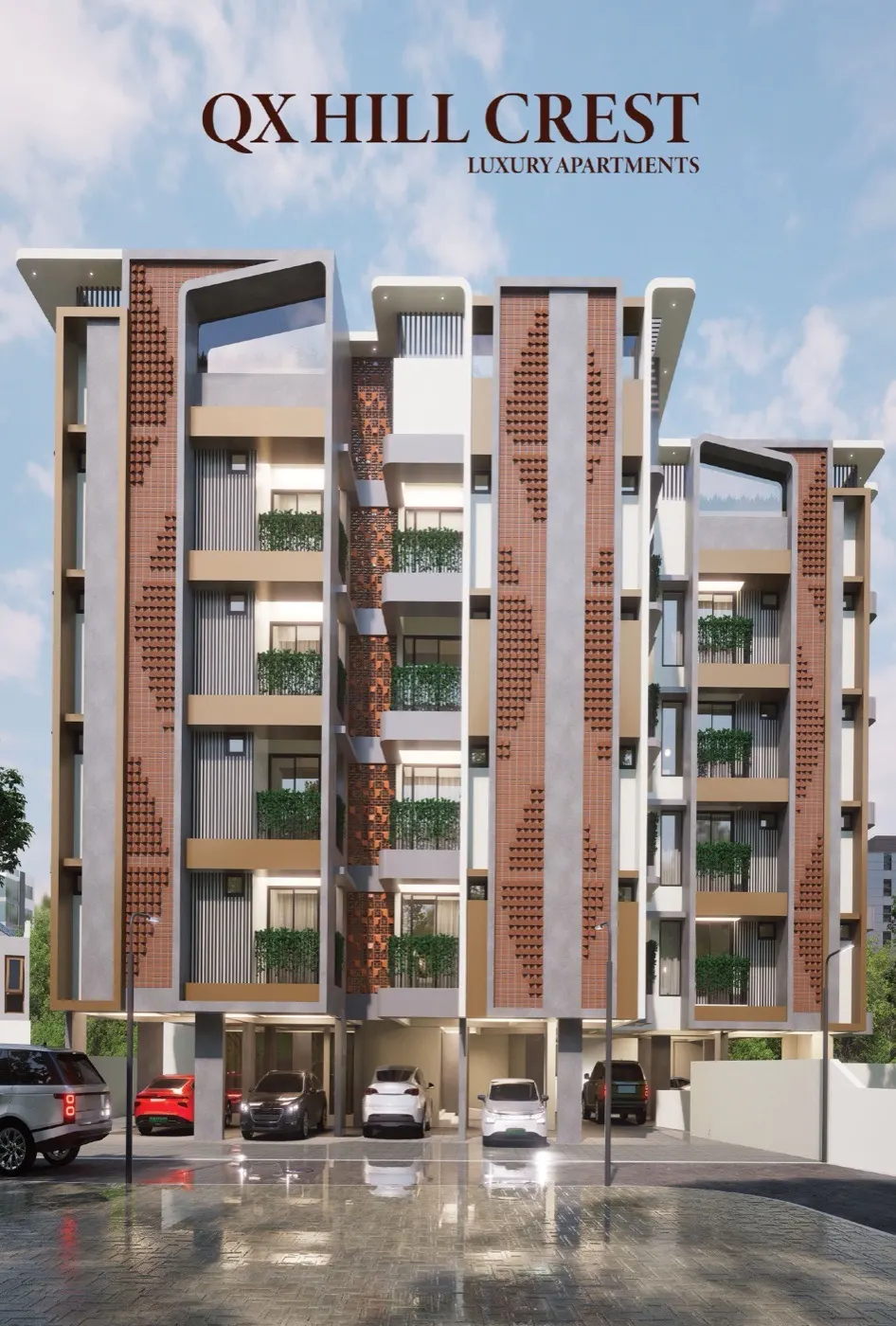Qx Hill Crest: project elevation and photograph