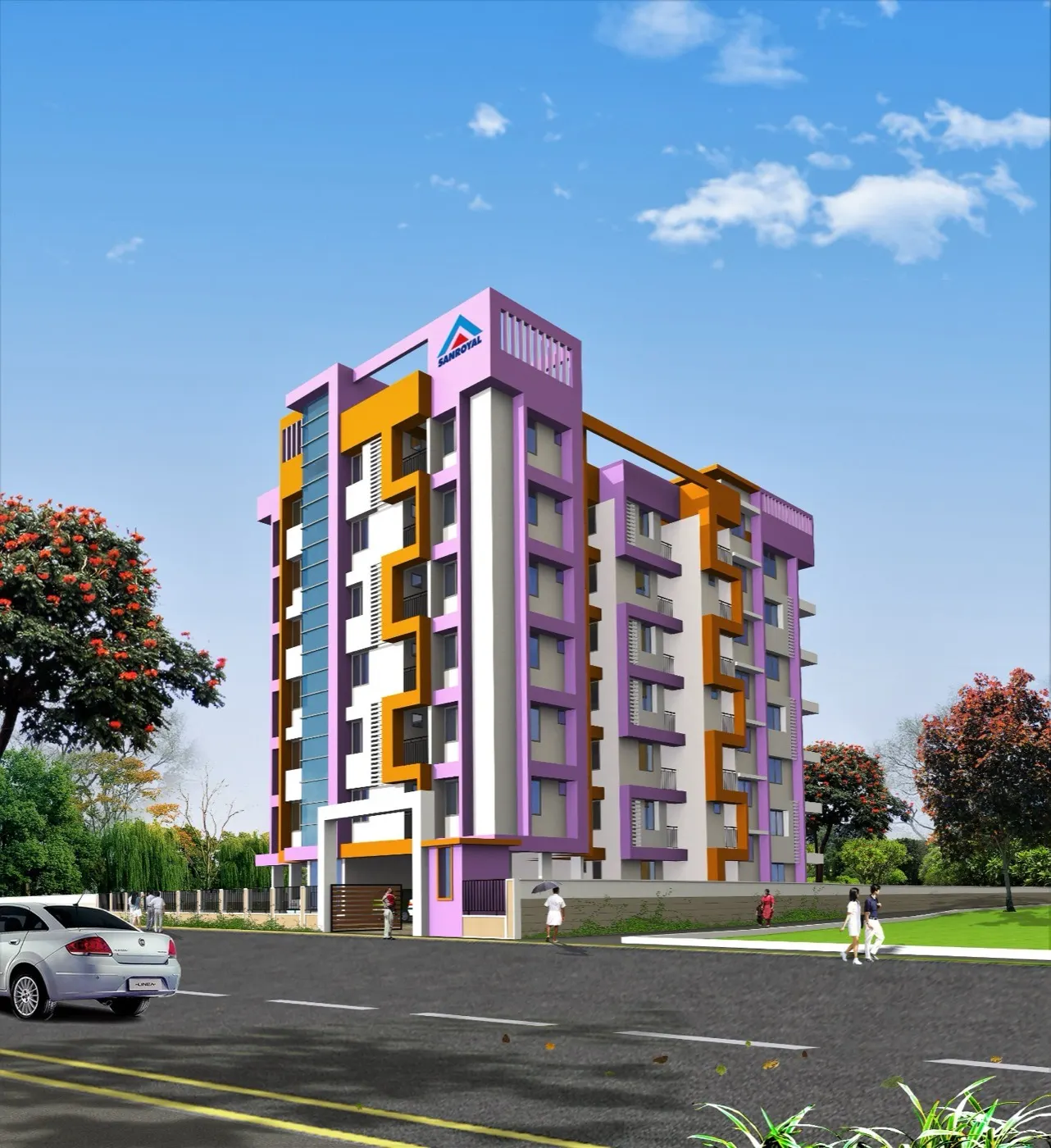 Sanroyal Roscara: project elevation and photograph