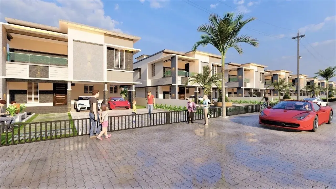 Victoria Realtors Poornam: project elevation and photograph